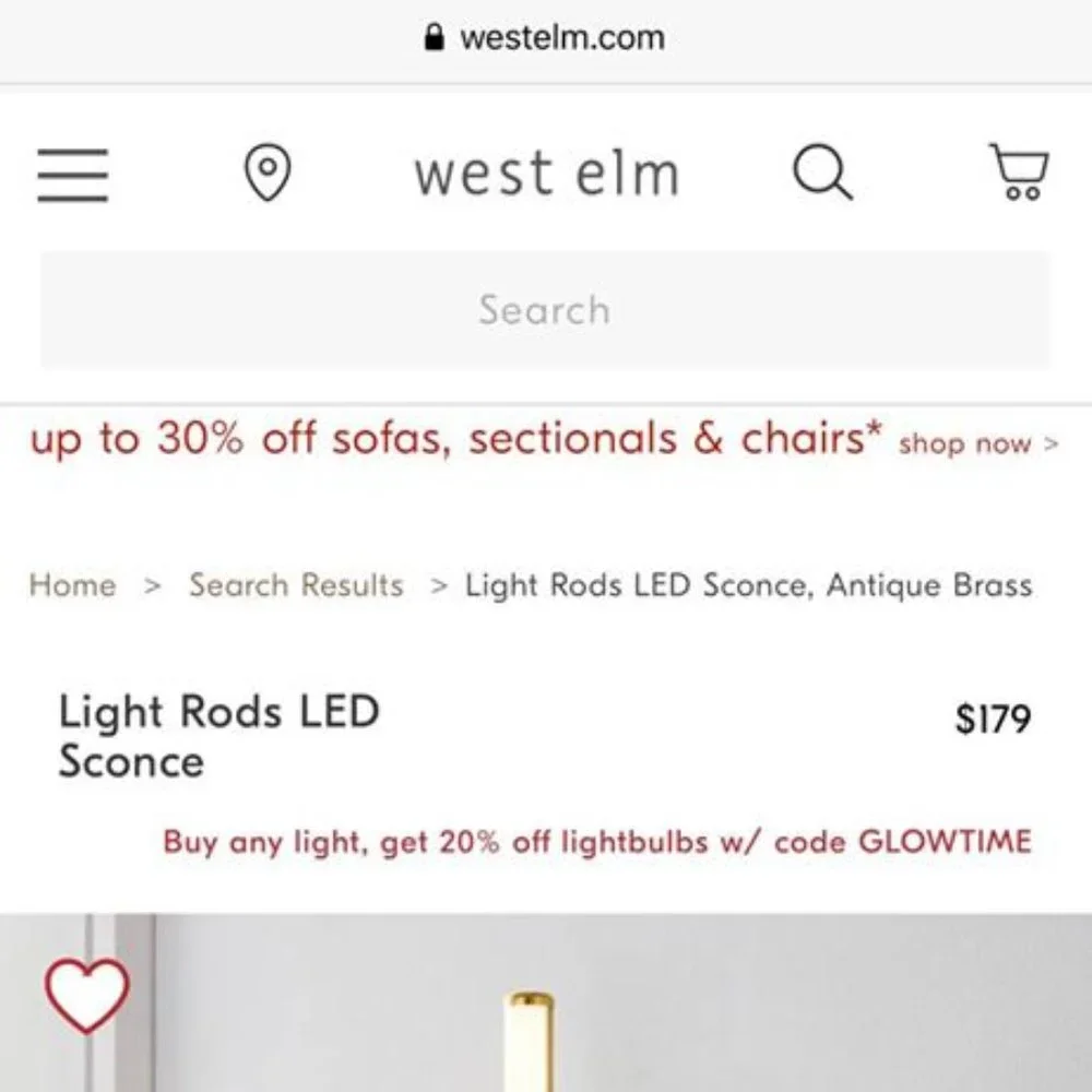 West Elm Light Rods LED Sconce